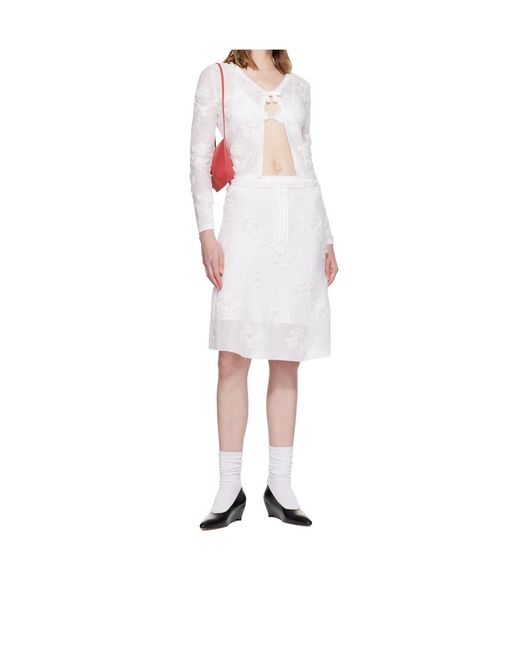 ShuShu/Tong White Threadwork Knit Skirt