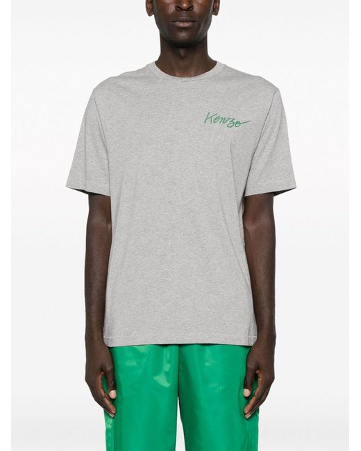 KENZO Gray T-Shirt With Round Neck And Short Sleeves for men