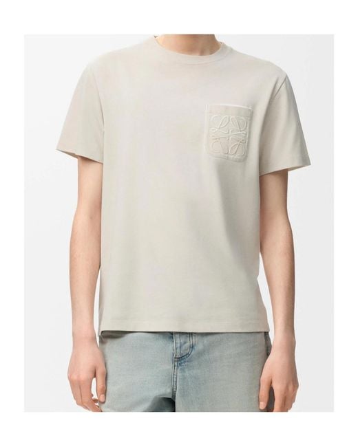 Loewe White Anagram Pocket T-Shirt for men