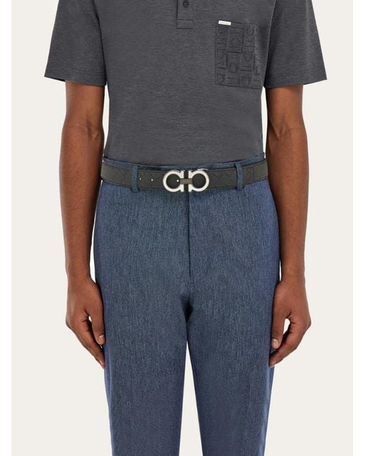 Ferragamo White Ferragamo Eyewear Reversible Logo Buckle Belts for men
