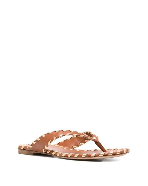 Gianvito Rossi Brown Woven Leather Sandals