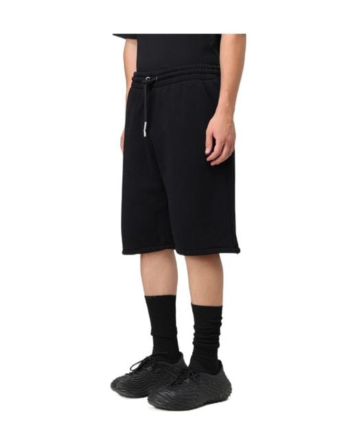 Off-White c/o Virgil Abloh Black Logo Printed Drawstring Bermuda Shorts for men