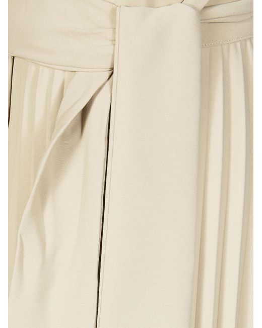 P.A.R.O.S.H. Natural P.A.R.O..H. Belted Flared Skirt