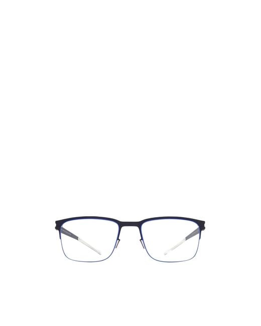 Mykita Metallic Rectangle-Frame Metal Glasses for men