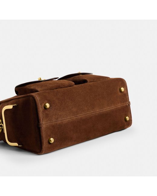 COACH Brown Turnlock Haversack Shoulder Bag
