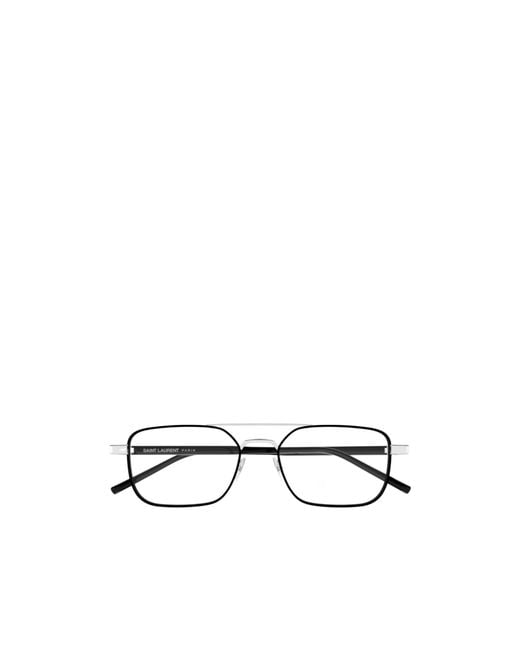 Saint Laurent White Eyewear Sl 780 Rectangular Glasses for men