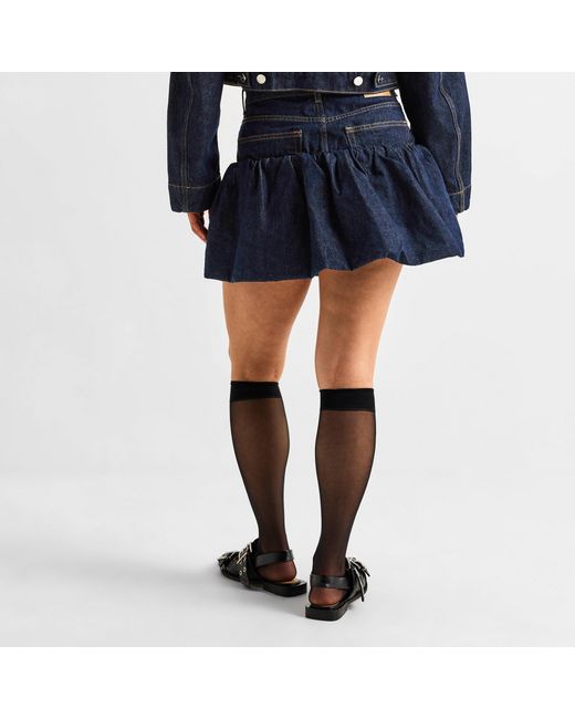 Ganni Blue Short Bubble Skirt