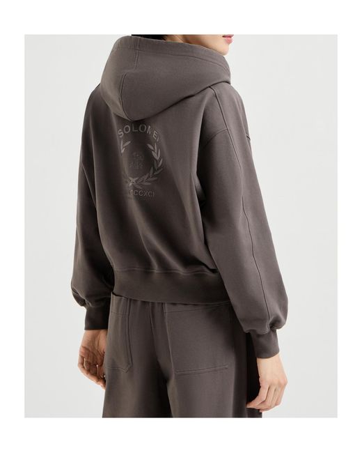 Brunello Cucinelli Gray Zip-Fastening Hoodie