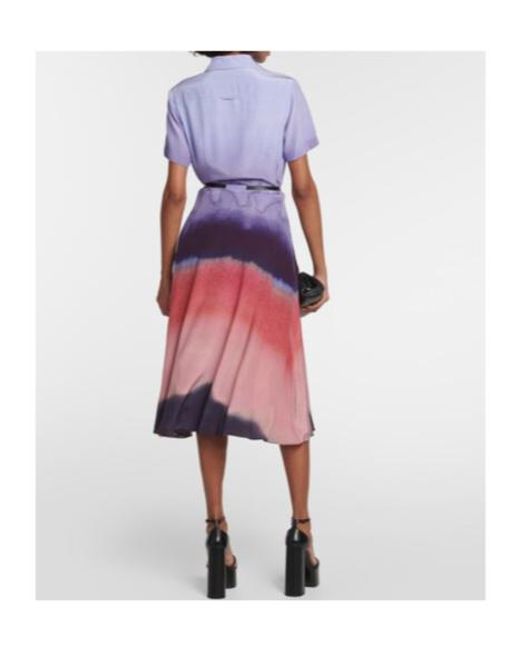 Altuzarra Purple Kiera Printed Silk Shirt Dress