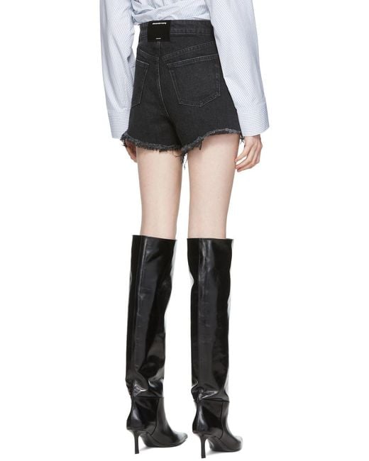 Alexander Wang Black Bite Denim Shorts
