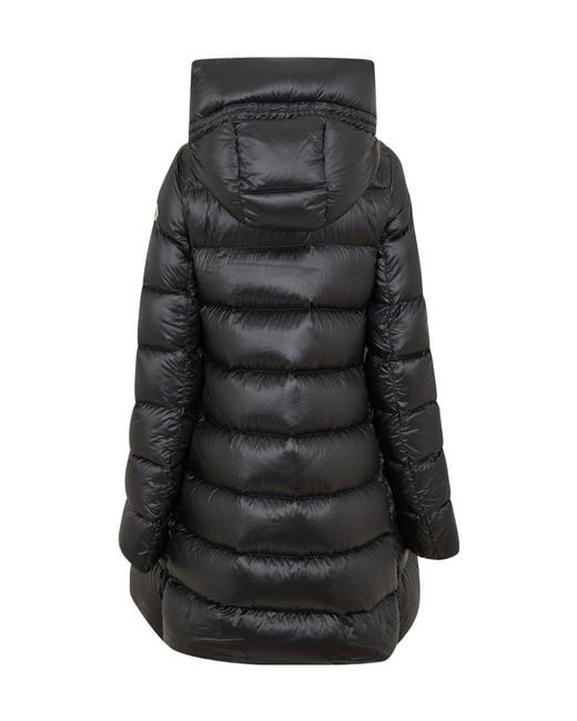 Moncler Black Medium To Long Hooded Down Jacket