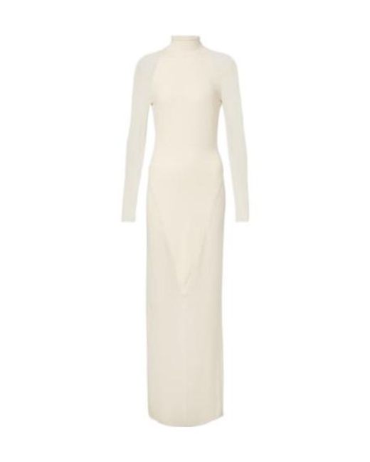 Alaïa White Semi-Sheer Jersey Maxi Dress