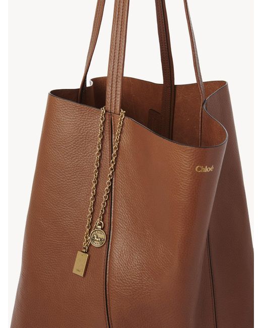 Chloé Brown Chloé Large Spin Tote Bag