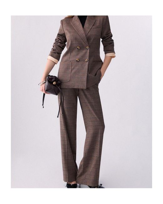 Liu Jo Brown Prince Of Wales Check Jacket