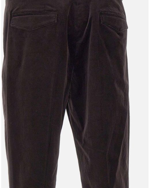 Paolo Pecora Black Stretch Velvet Pants for men