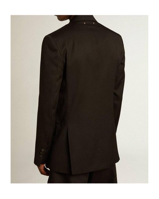 Golden Goose Deluxe Brand Black Double Breasted Tailored Blazer for men