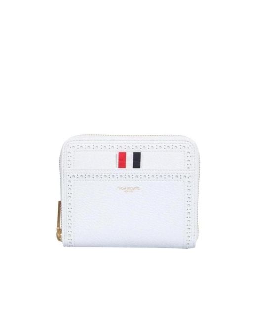 Thom Browne White Zipped Compact Wallet