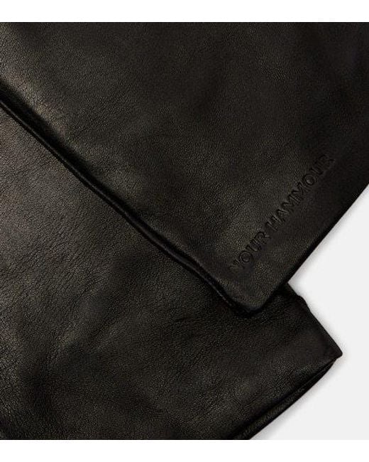 Nour Hammour Black Elbow Gloves
