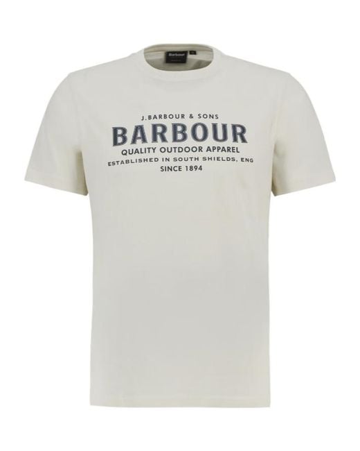 Barbour White Moorside T-Shirt for men