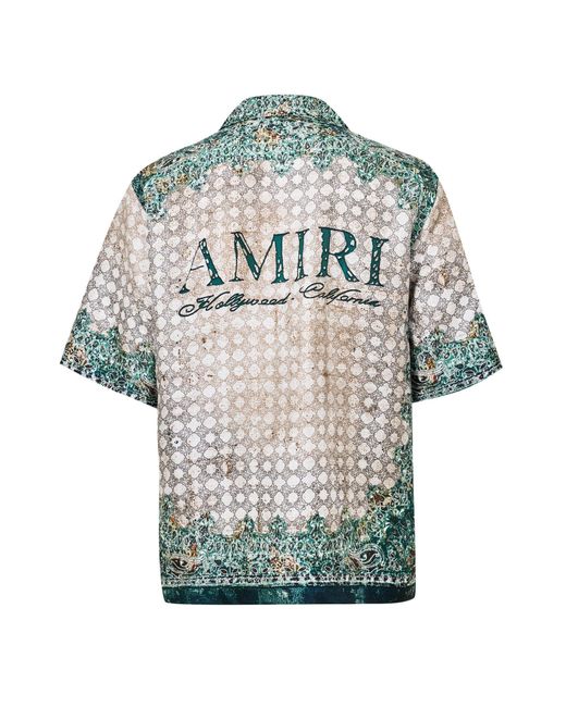 Amiri Blue Printed Short-Sleeve Shirt for men