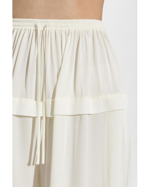 Alaïa White Wide-Leg Casual Trousers