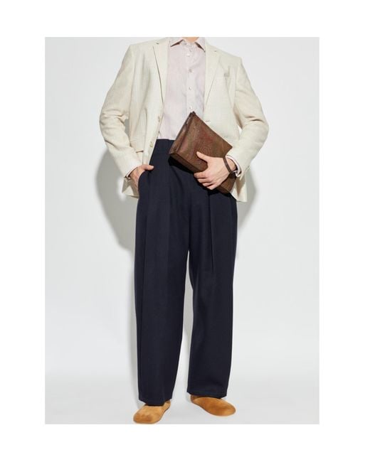 Etro White Striped Single-Breasted Blazer for men