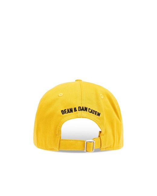 DSquared² Yellow Baseball Cap for men