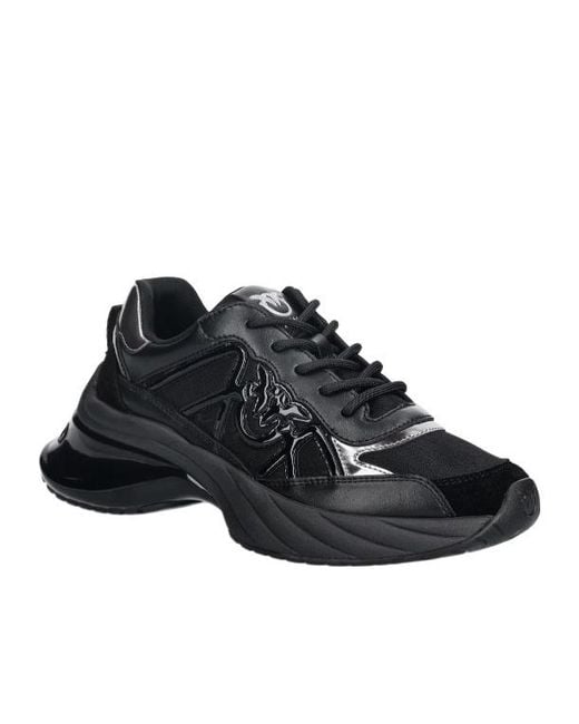 Pinko Black Logo Detailed Lace-Up Sneakers