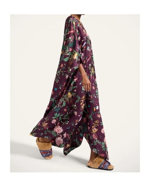 LaDoubleJ Red La Doublej Square Kaftan Silk Dress