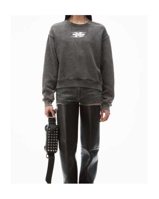Alexander Wang Gray T By Blade Logo-Embossed Sweatshirt