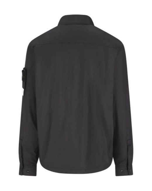 Stone Island Black Compass Patch Zip-Up Jacket for men