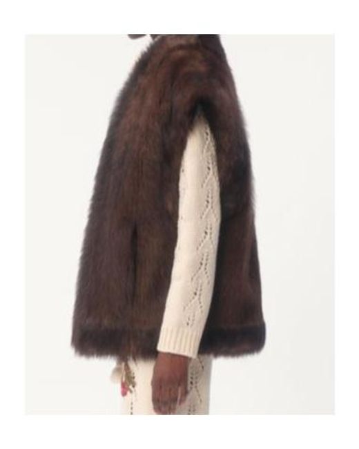 Valentino Brown Shearling Waistcoat