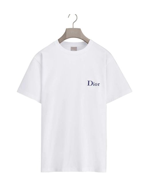 Dior White T-Shirt With Embroidery, Relaxed Fit for men