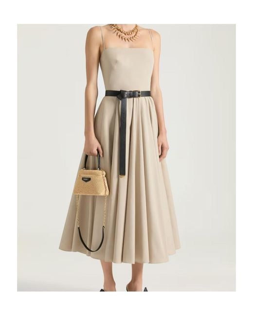 Givenchy Natural Pleated A-Line Midi Dress