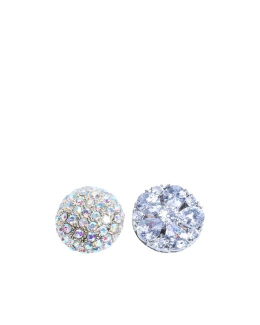 MM6 by Maison Margiela White Embellished Round Earrings