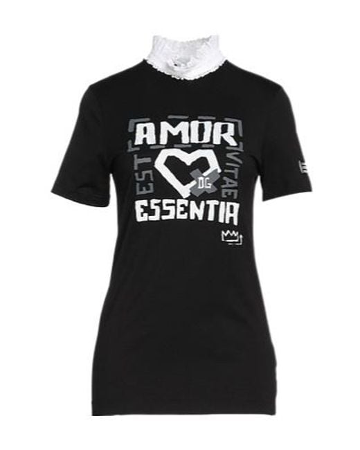 Dolce & Gabbana Black Short-Sleeved High-Neck T-Shirt