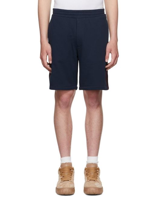 McQueen Blue Elasticated Drawstring Shorts for men