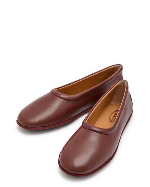 Tod's Brown Studded Flat Shoes