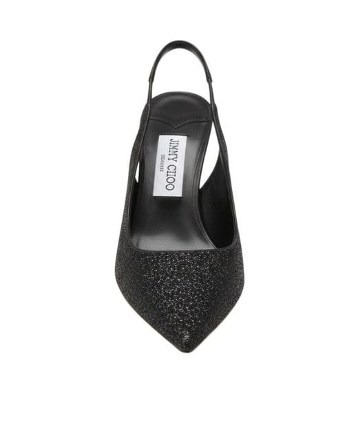 Jimmy Choo Black Pointed-Toe Slingback Heels