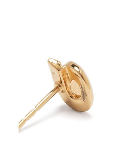 Ferragamo Metallic Carved Earrings