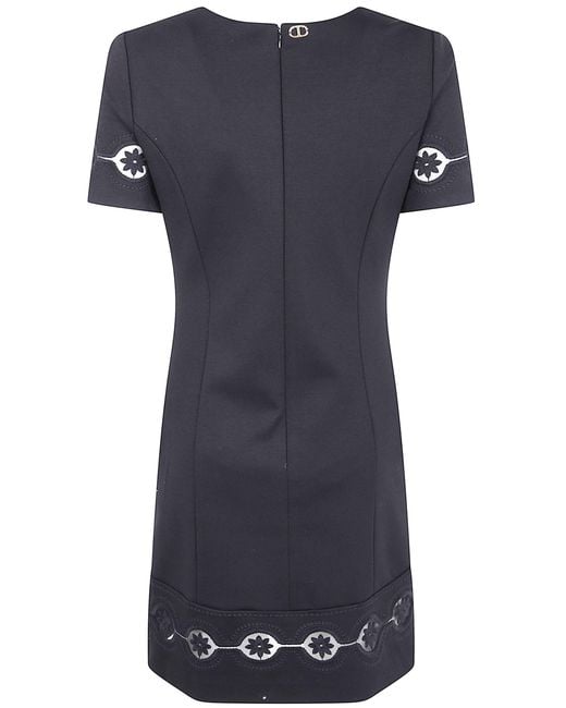 Twinset Blue Short-Sleeve Dress