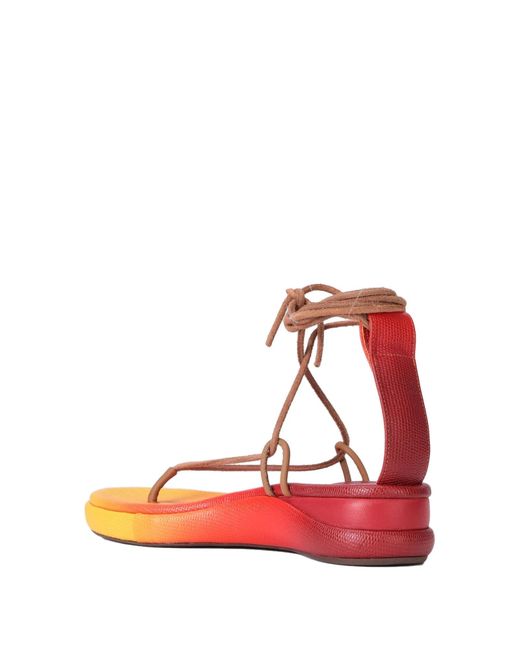 Chloé Red Fashionable Multi-Color Strap Sandals