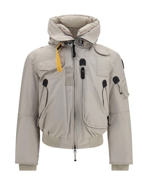 Parajumpers Gray Gobi Bomber Hooded Jacket for men
