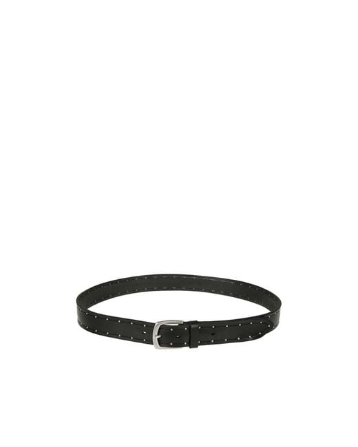 Orciani Black Studded Leather Belt for men