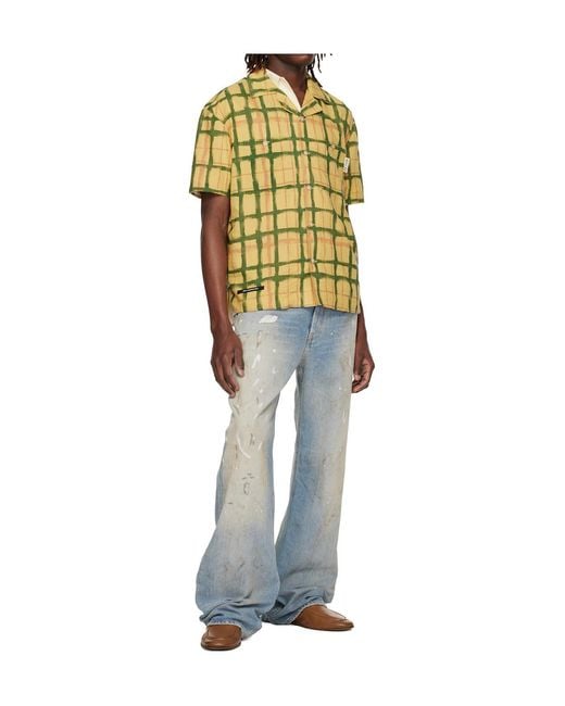 ANDERSSON BELL Metallic Plaid Short-Sleeved Shirt for men