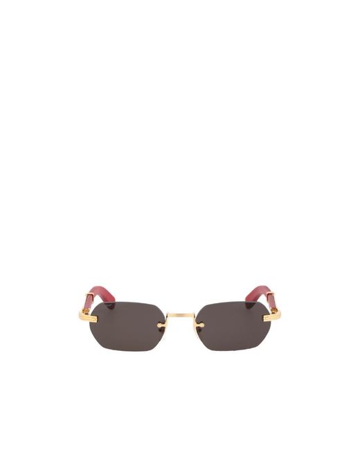 Cartier White Rectangle Frameless Sunglasses for men
