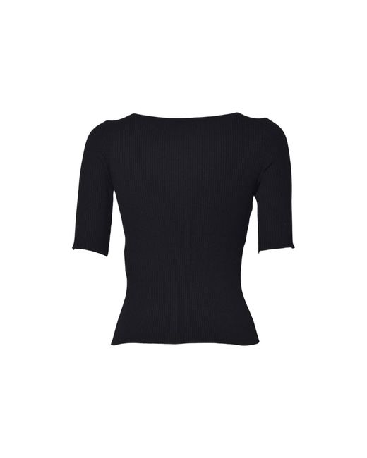 Weekend by Maxmara Black Waser Boat-Neck Ribbed Jumper