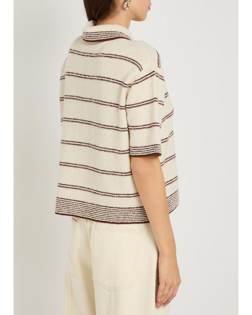 Rohe Natural Striped Cotton Polo Shirt