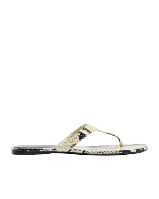 Khaite White Archer Snakeskin Leather Slippers