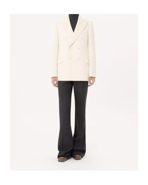 Valentino Natural Double-Breasted Peak-Lapel Blazer for men